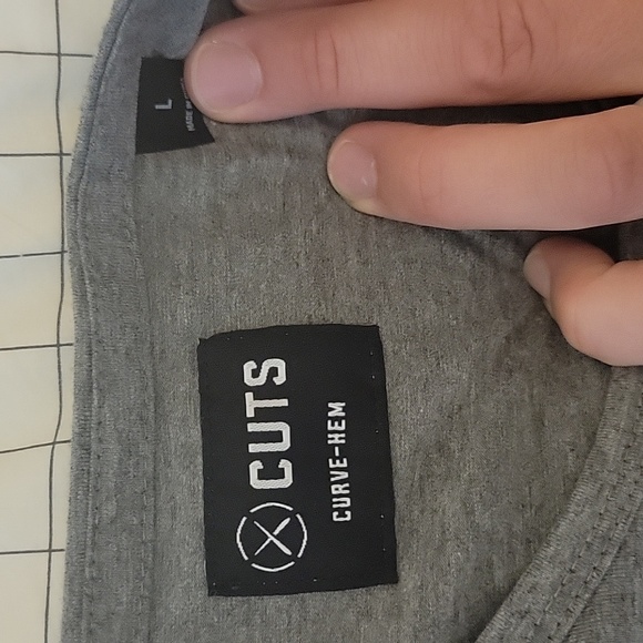 Cuts Curved Hem Tee - Picture 2 of 5